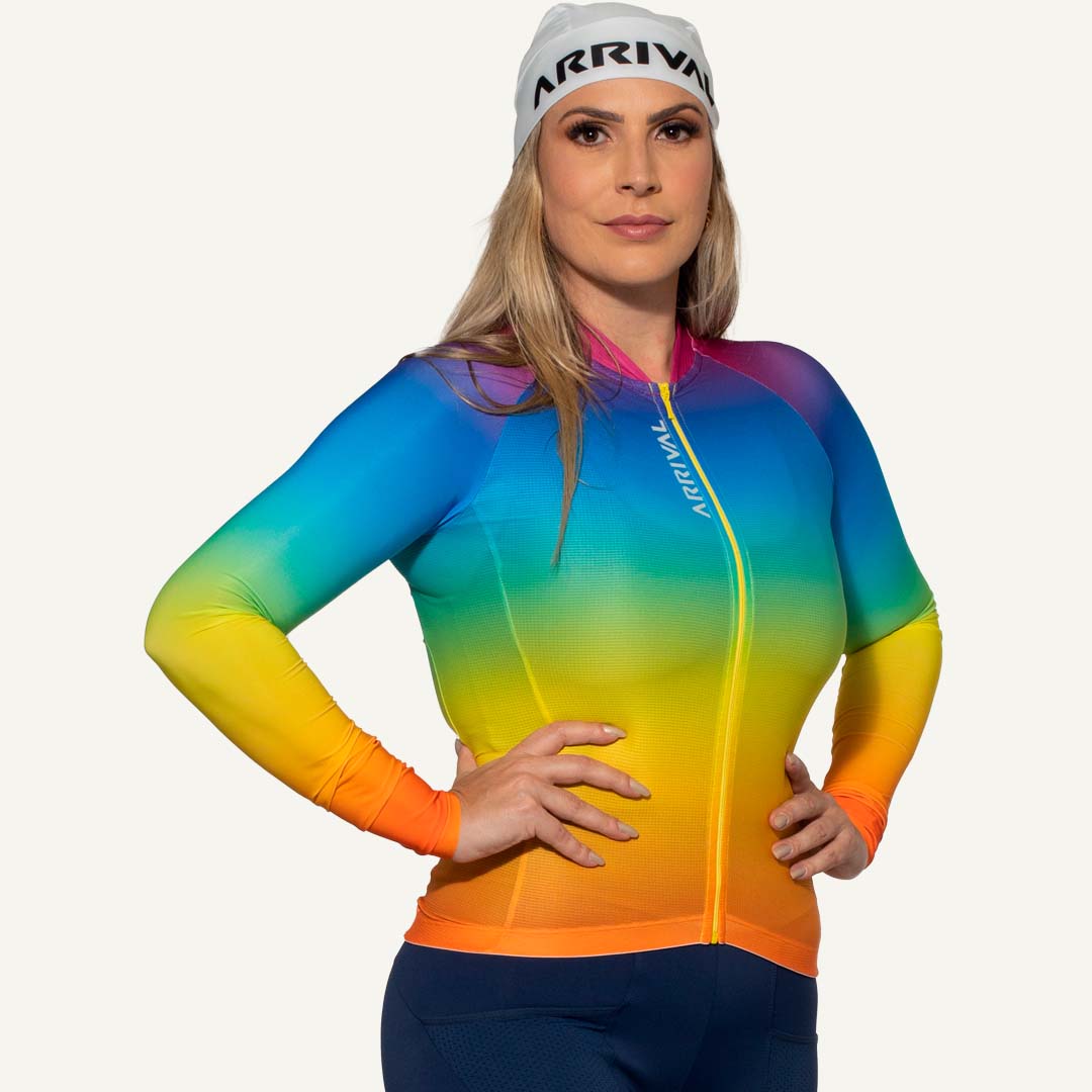 Jersey Rainbow Ultra XC Feminina – Manga Longa