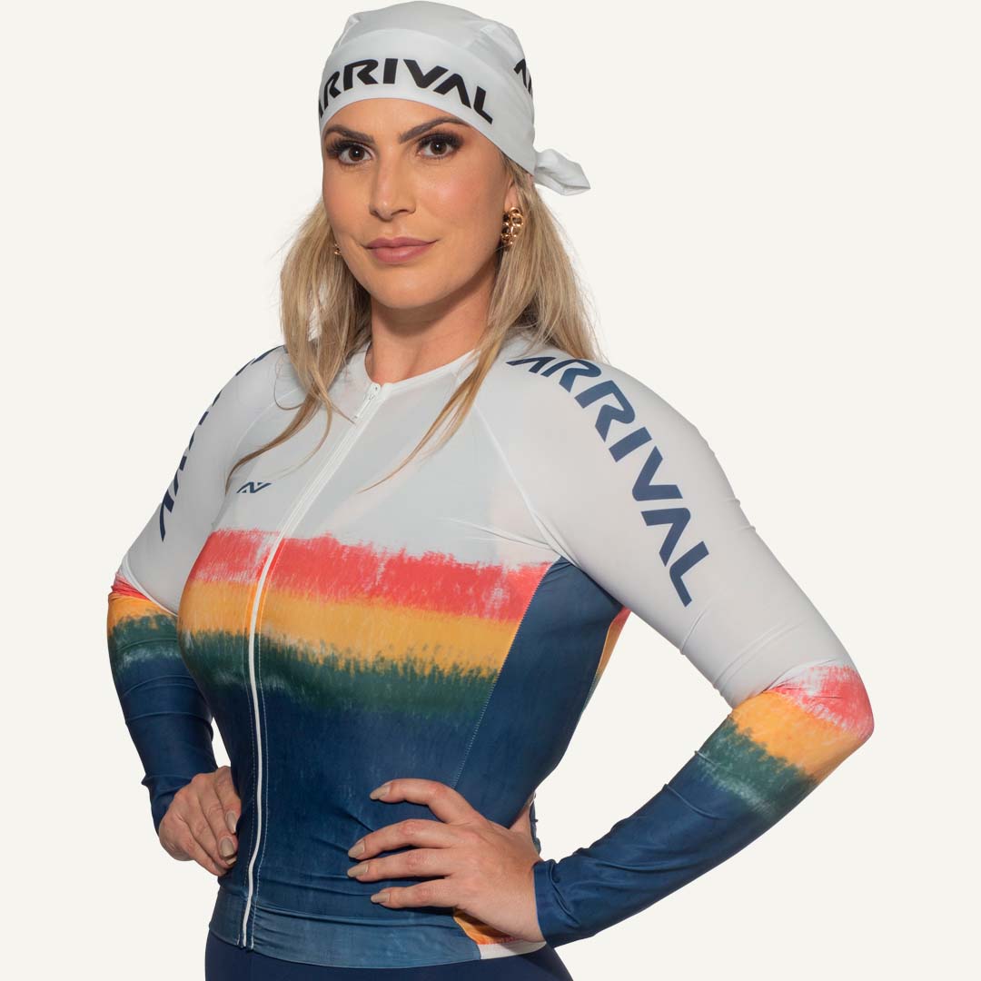 Jersey Tye Die Top manga longa feminina